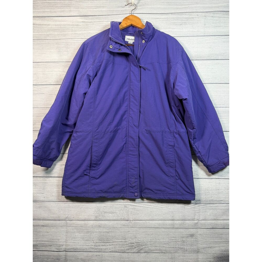 Anthony Richards Women's Large Purple Fleece Lined Winter Coat Jacket Bin B